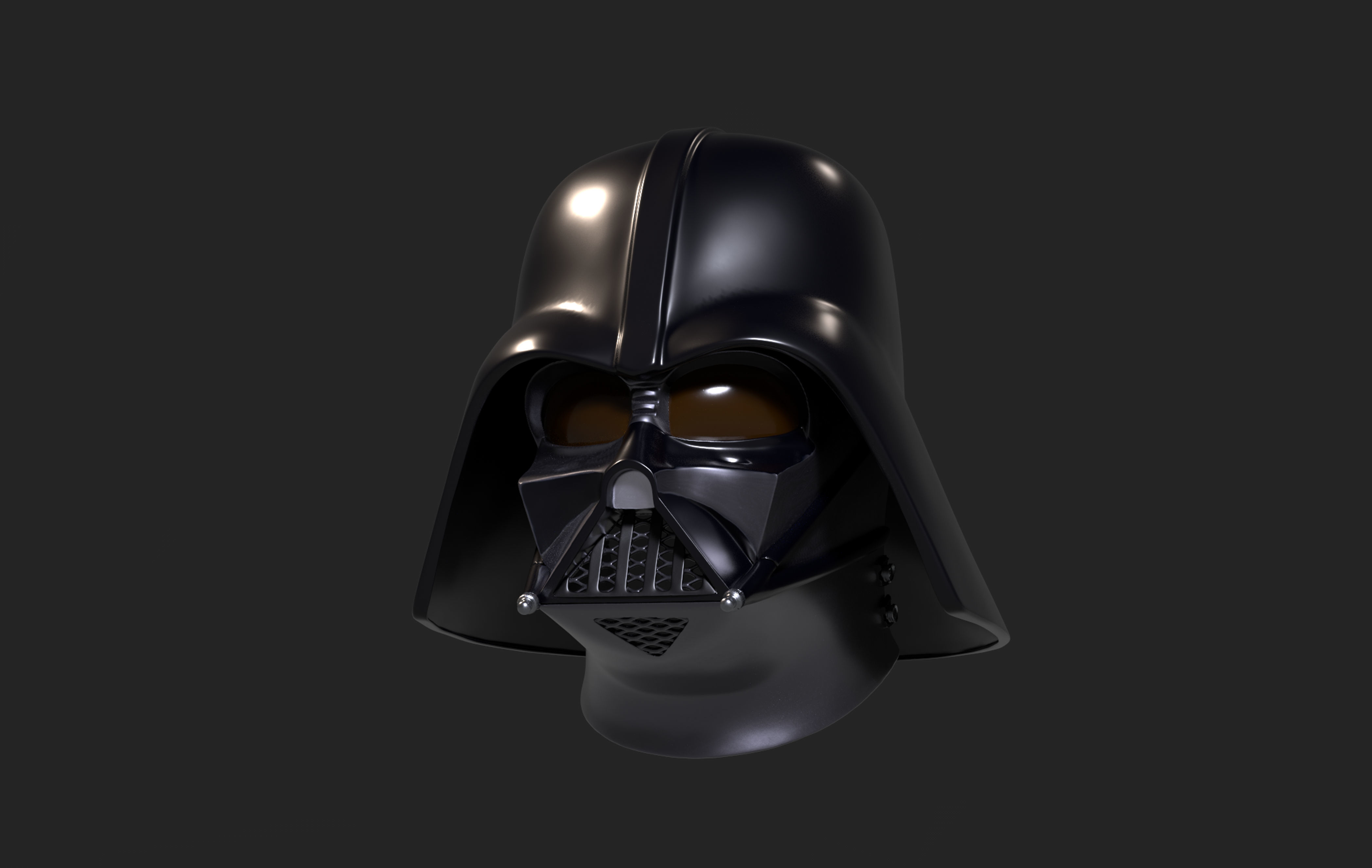 Darth Vader helmet ROTJ reveal Stand Anakins head Damaged Helm 3D print model_25