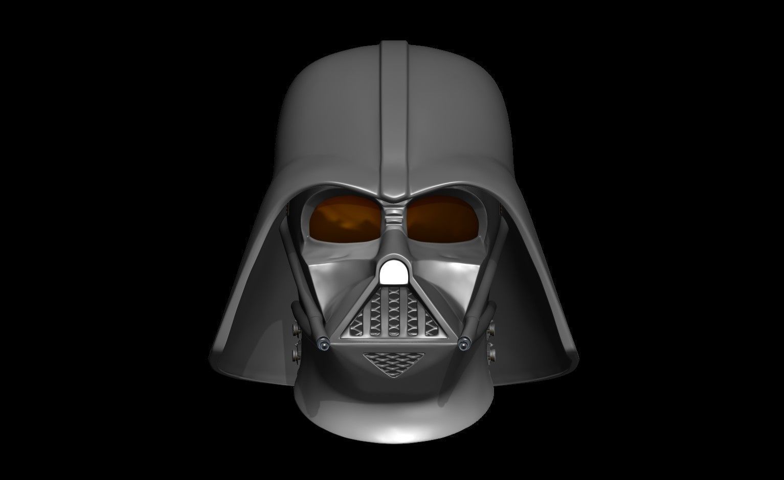 Darth Vader helmet ROTJ reveal Stand Anakins head Damaged Helm 3D print model_20