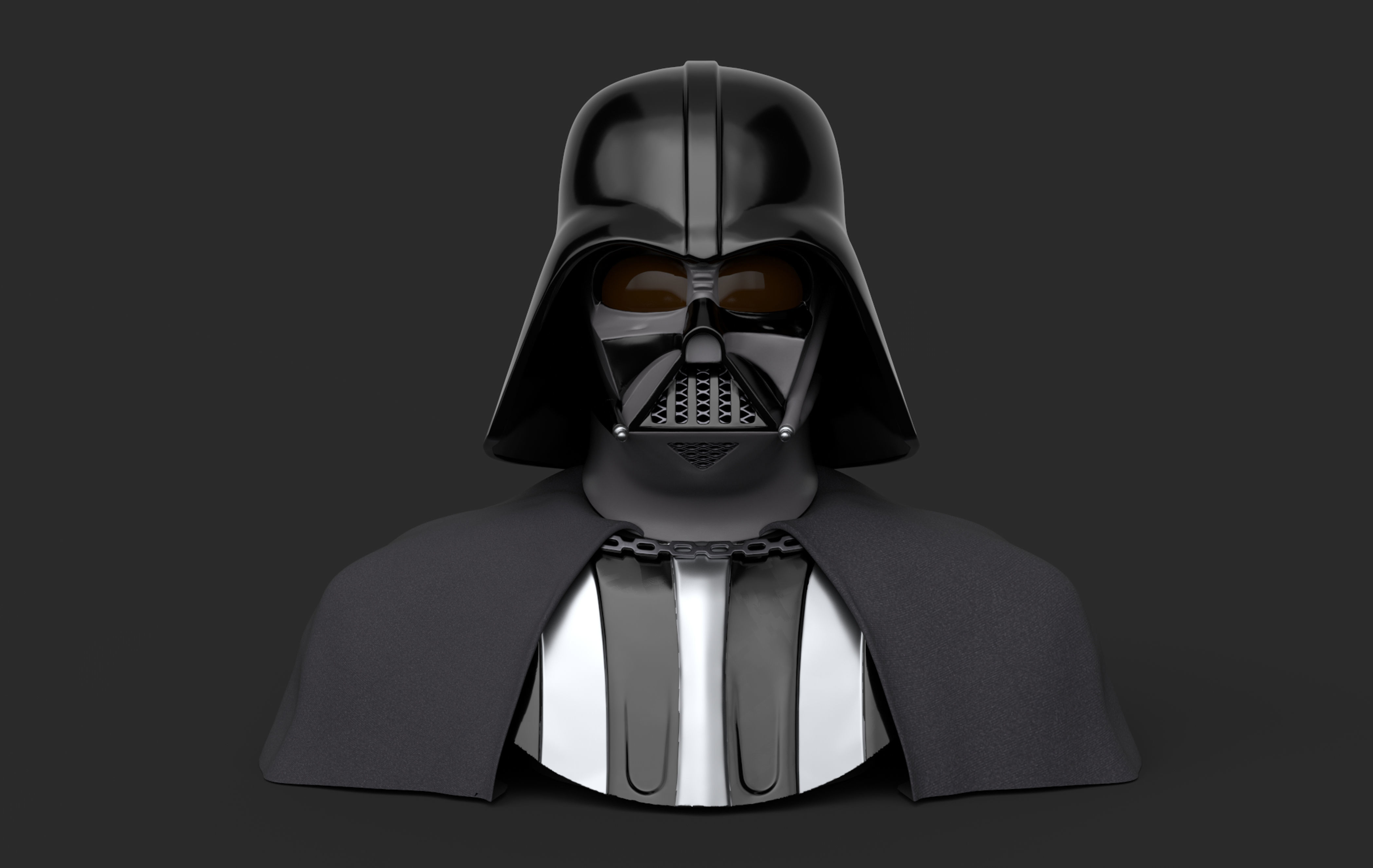 Darth Vader helmet ROTJ reveal Stand Anakins head Damaged Helm 3D print model_15