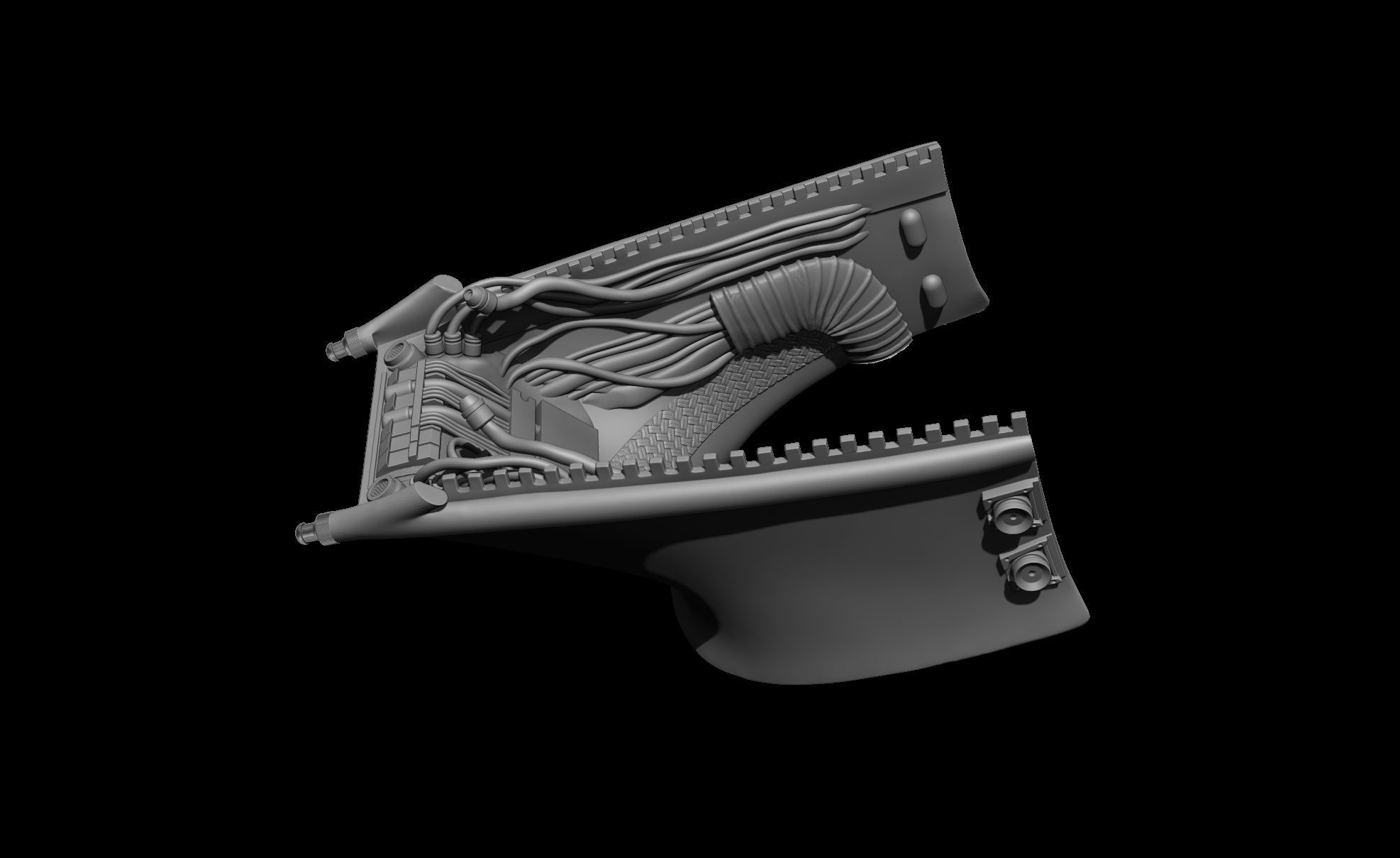 Darth Vader helmet ROTJ reveal Stand Anakins head Damaged Helm 3D print model_24