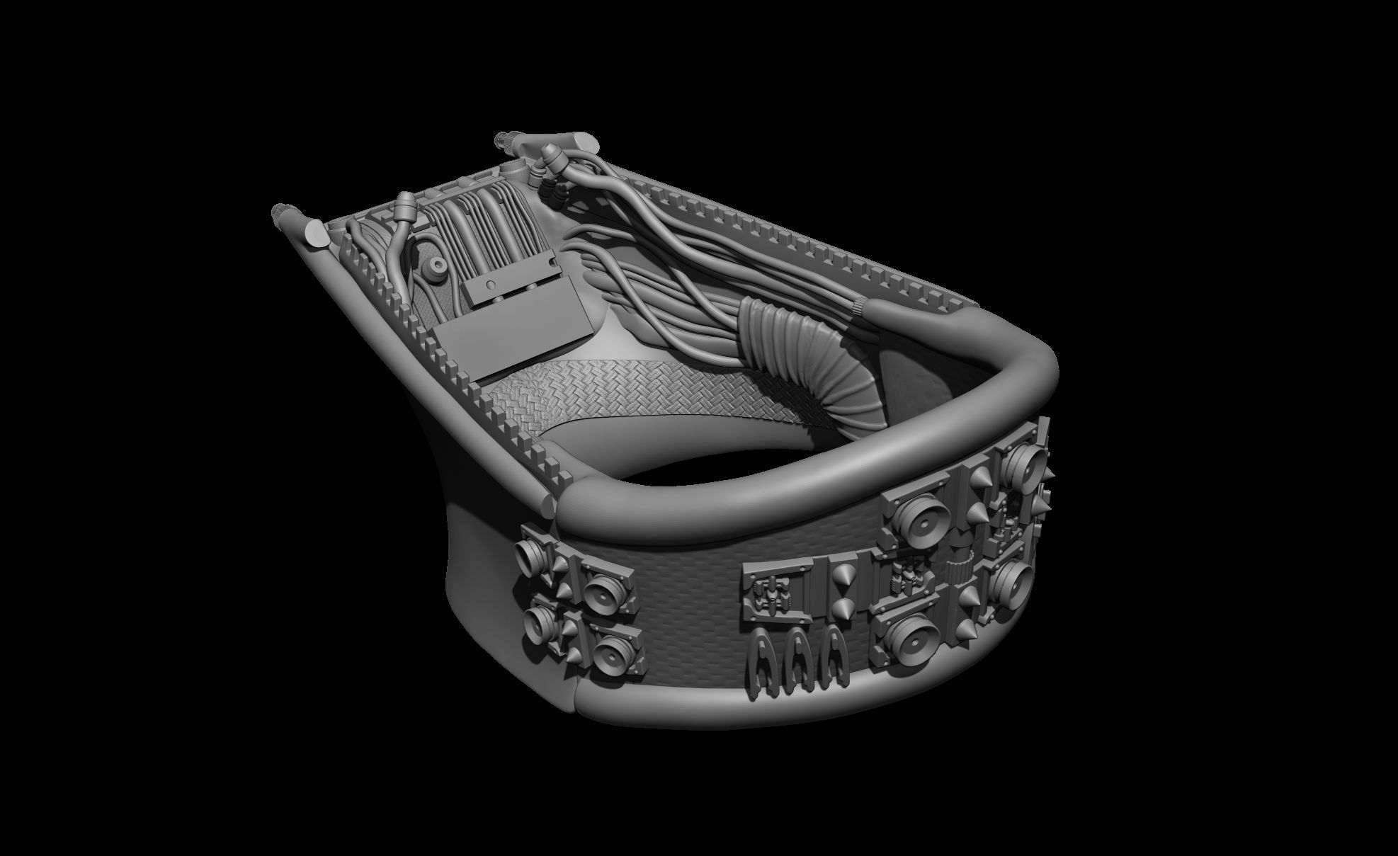 Darth Vader helmet ROTJ reveal Stand Anakins head Damaged Helm 3D print model_21