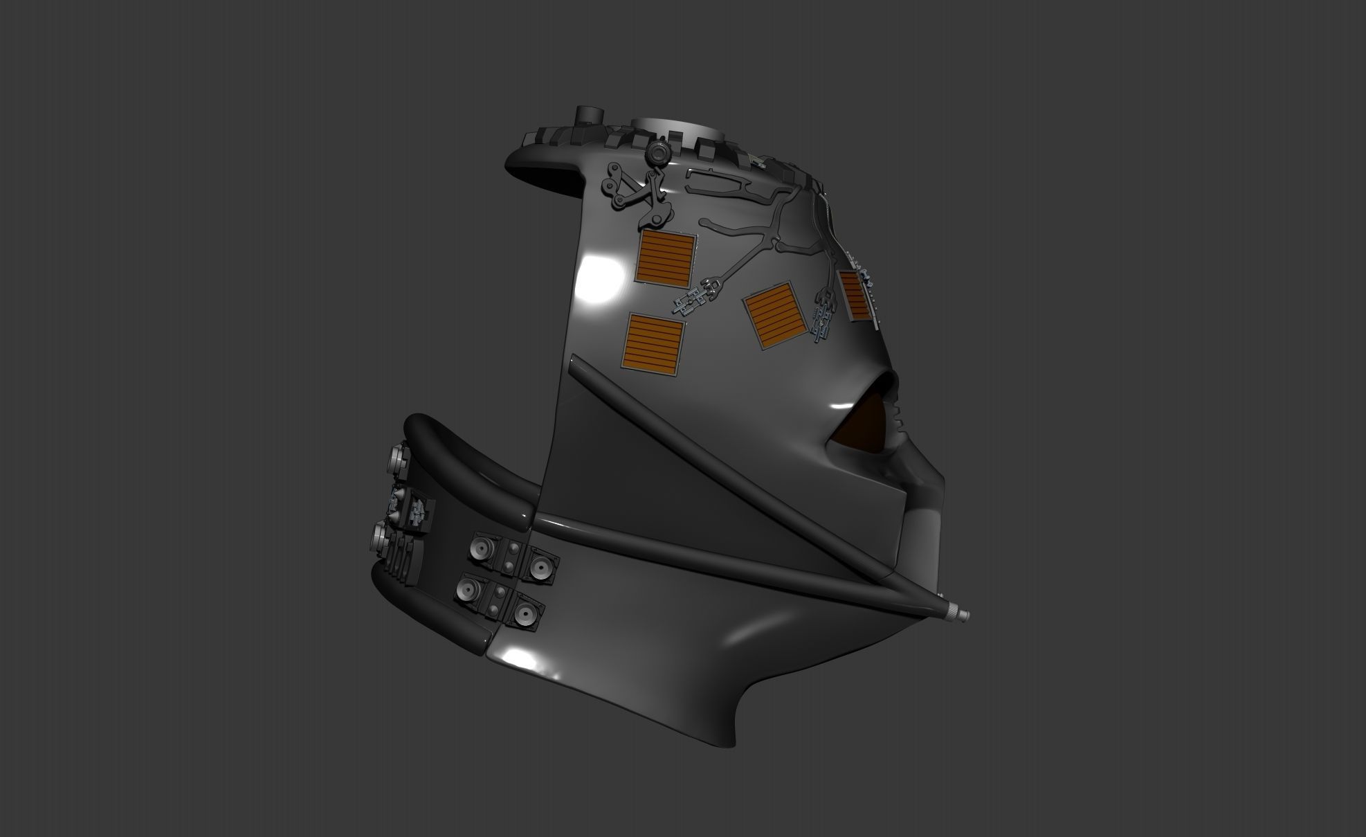 Darth Vader helmet ROTJ reveal Stand Anakins head Damaged Helm 3D print model_7