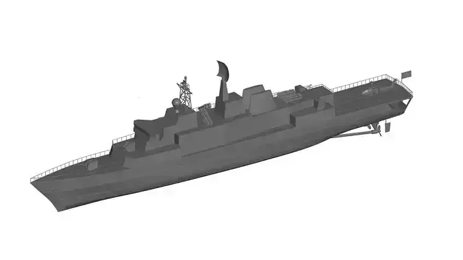 Warship military ship 3D model