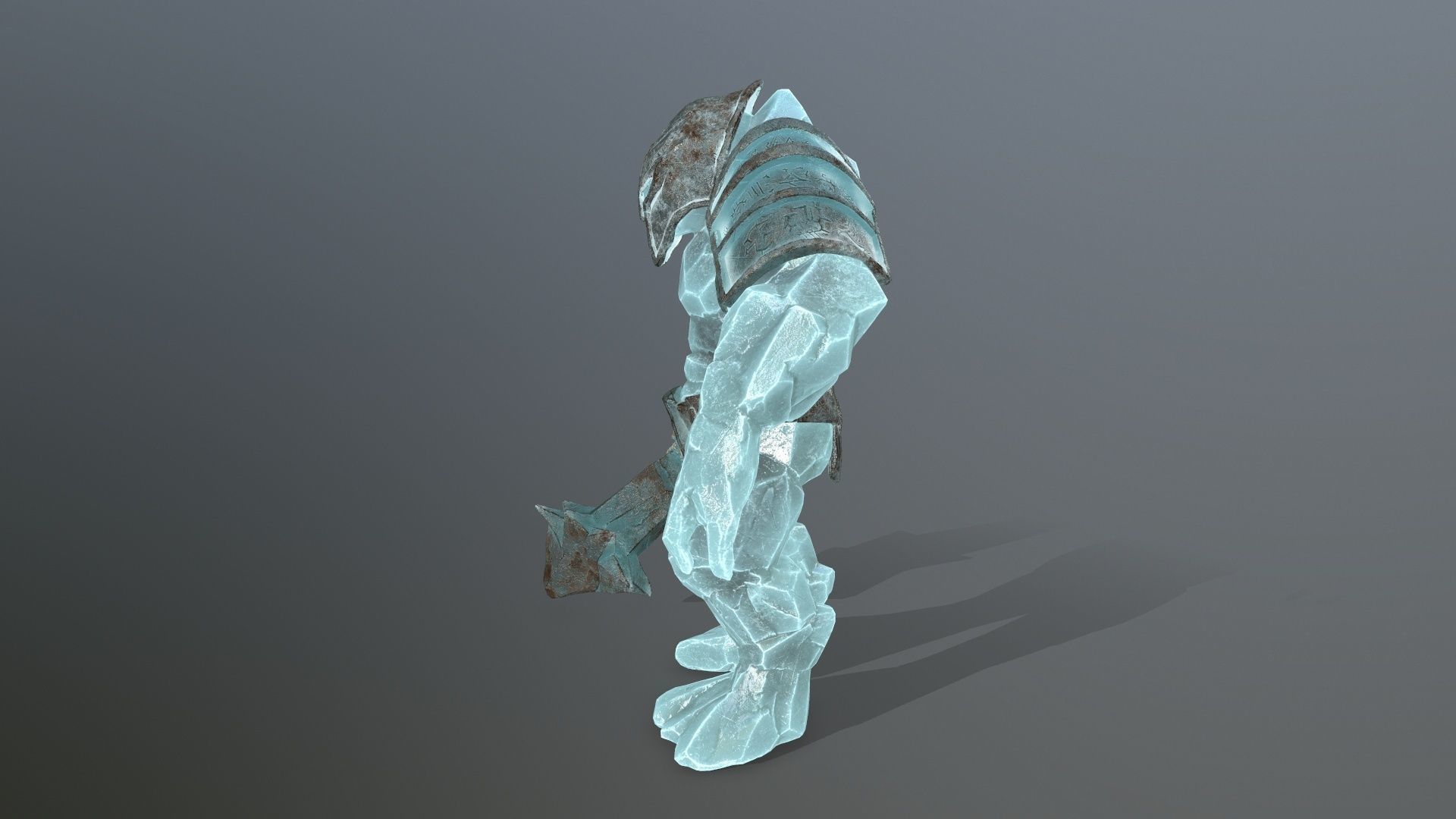 ice monster Low-poly 3D model_4