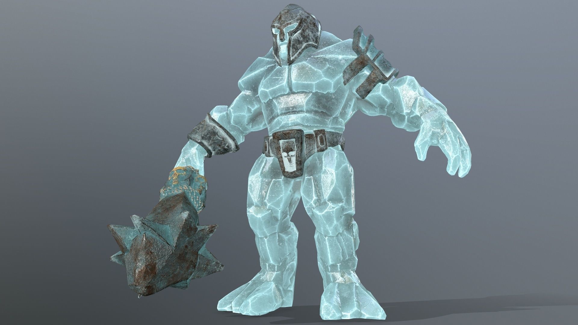 ice monster Low-poly 3D model_1