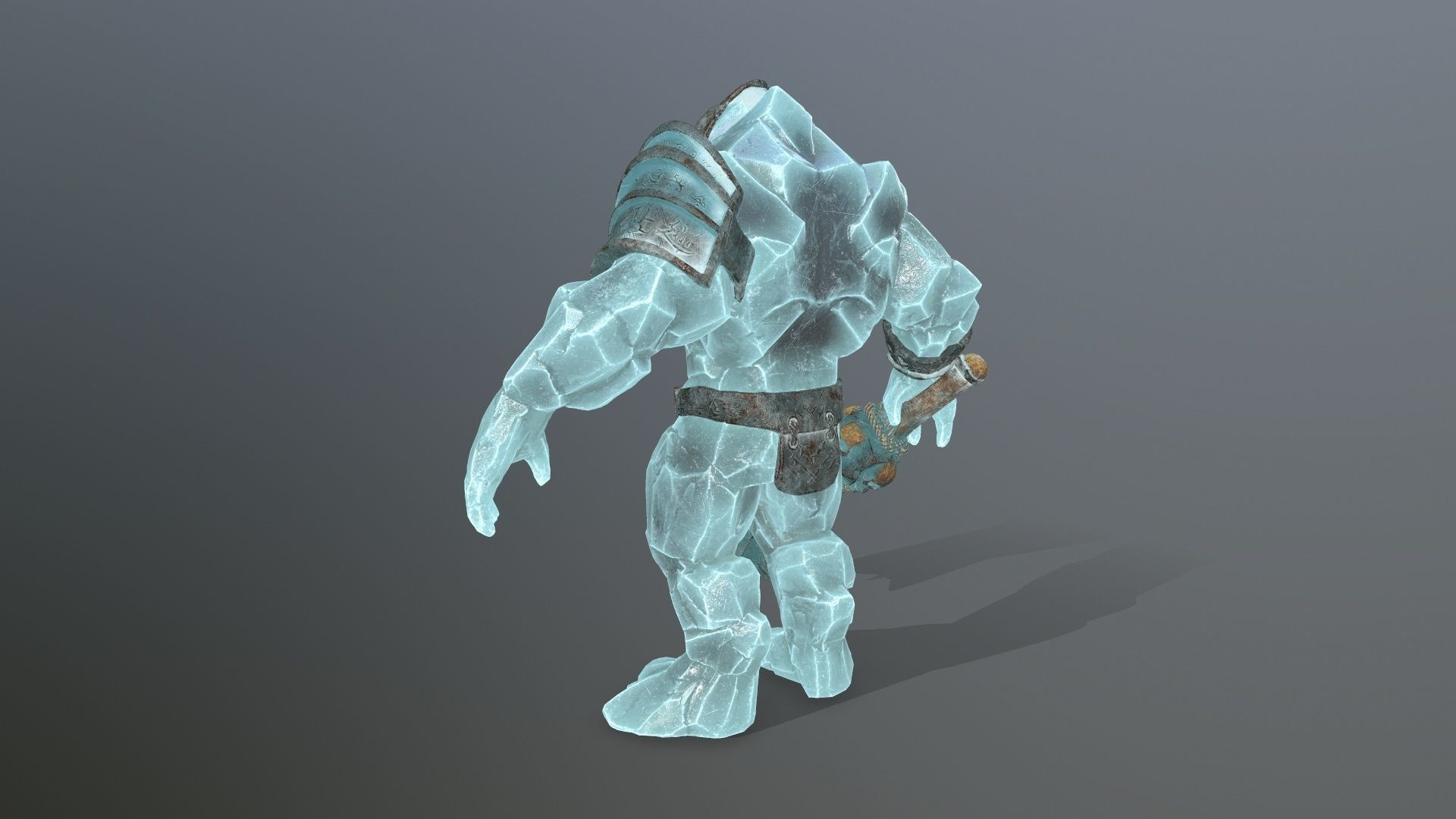 ice monster Low-poly 3D model_5