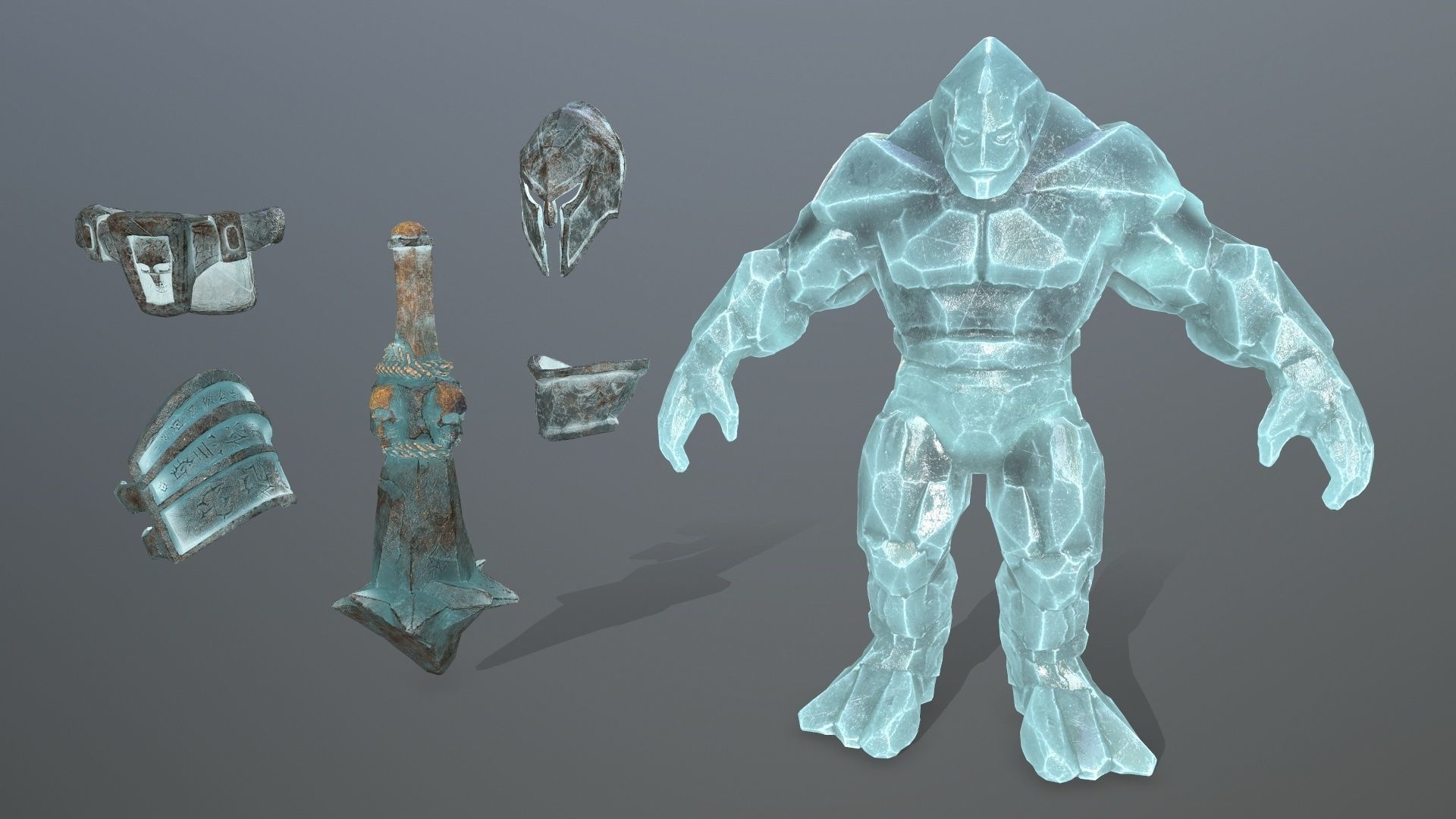 ice monster Low-poly 3D model_14