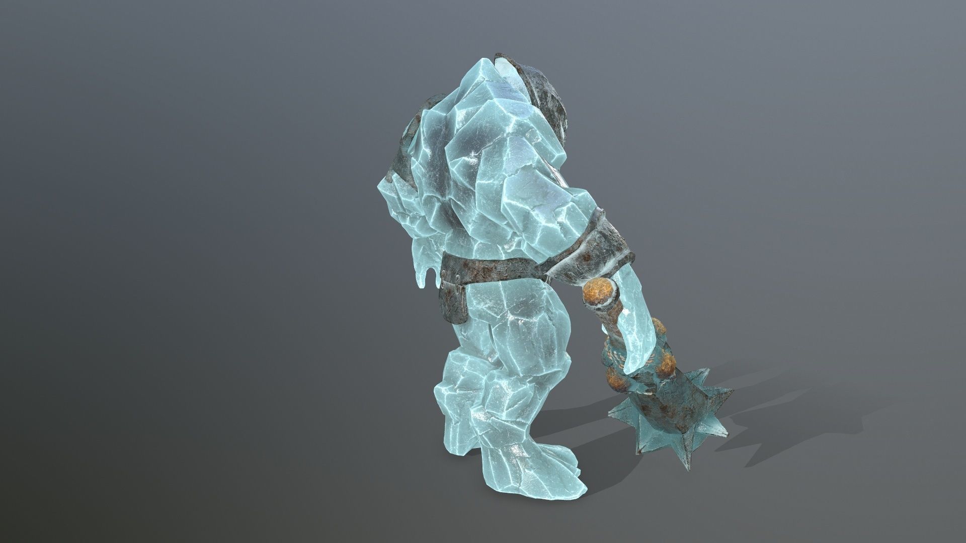 ice monster Low-poly 3D model_7
