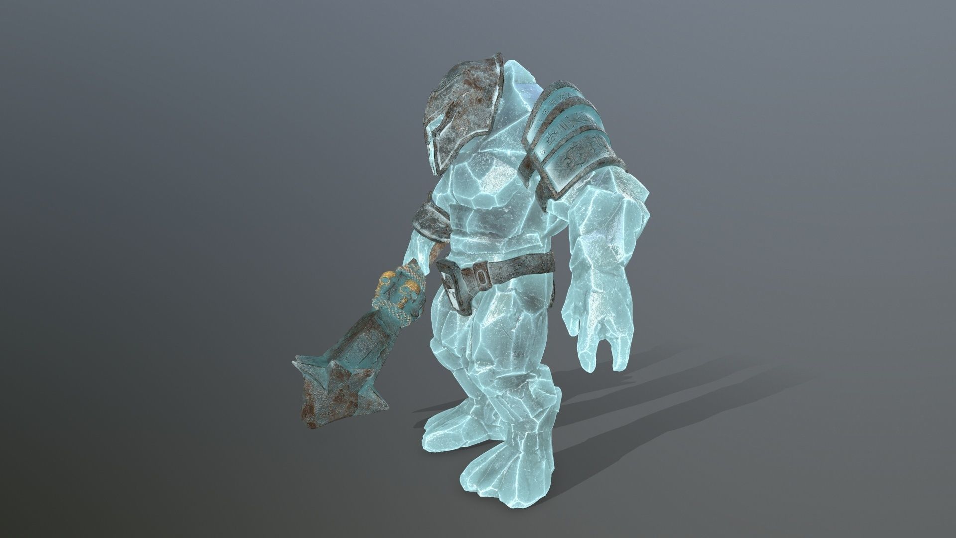 ice monster Low-poly 3D model_3