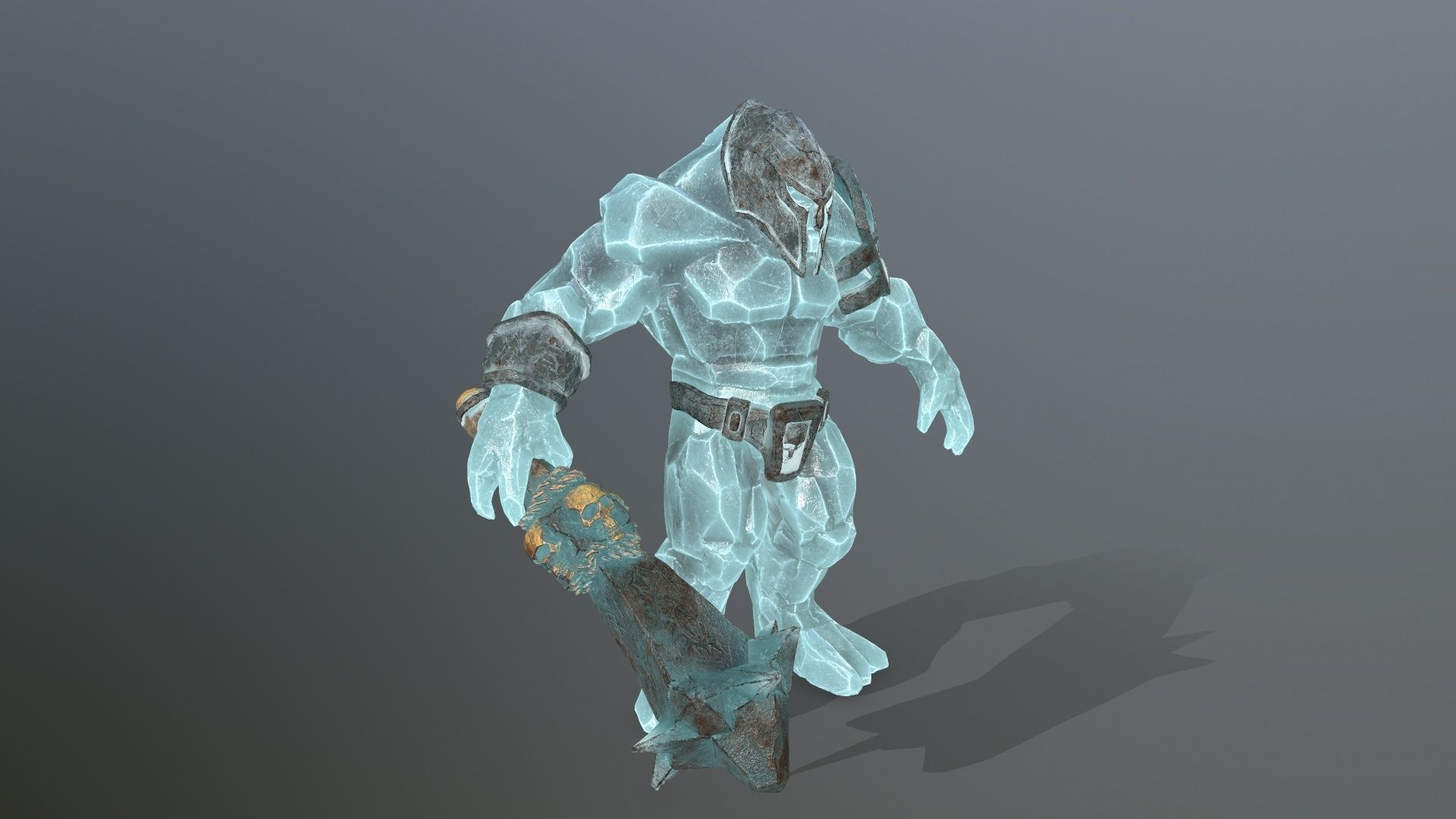 ice monster Low-poly 3D model_9