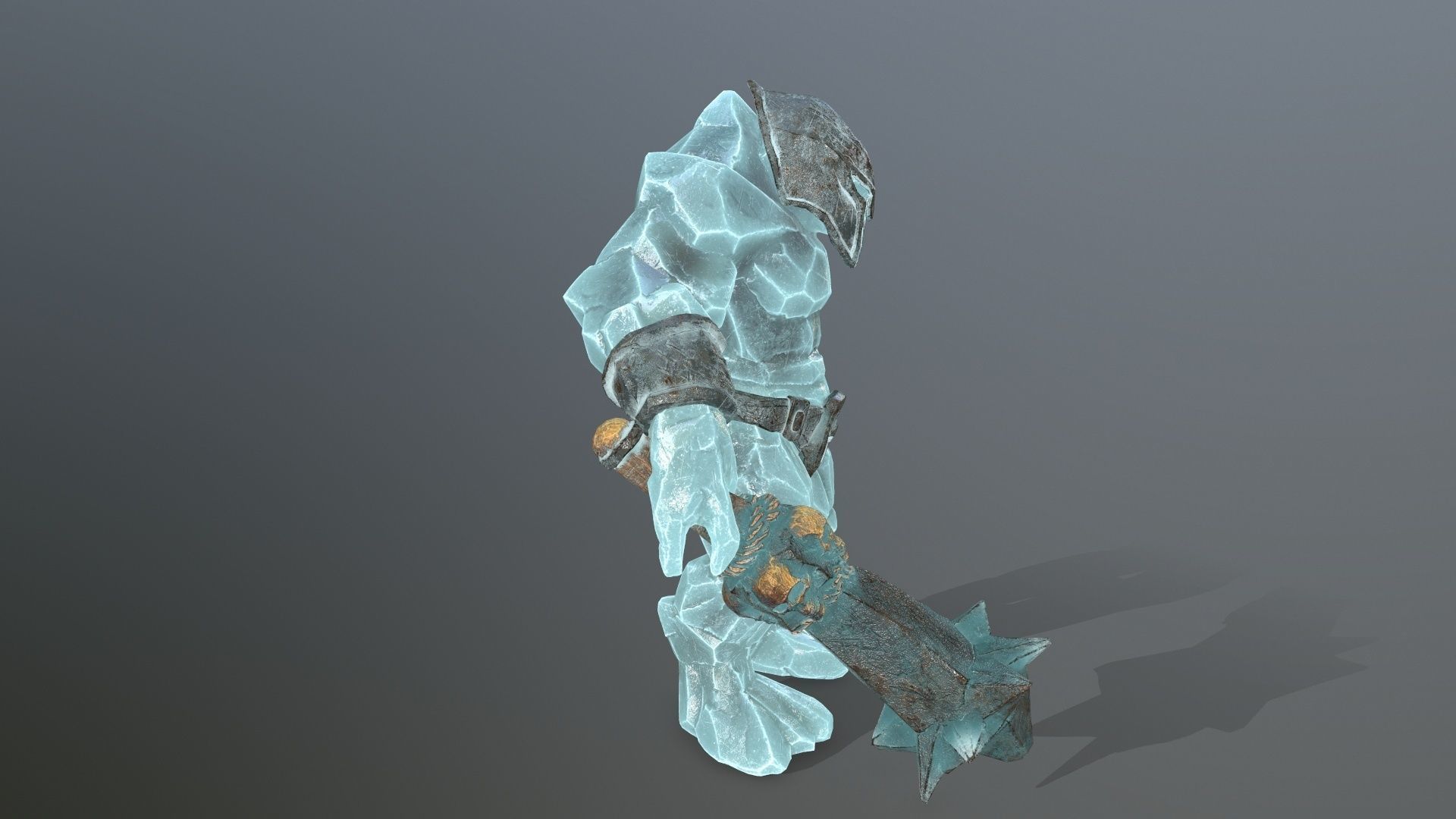 ice monster Low-poly 3D model_8