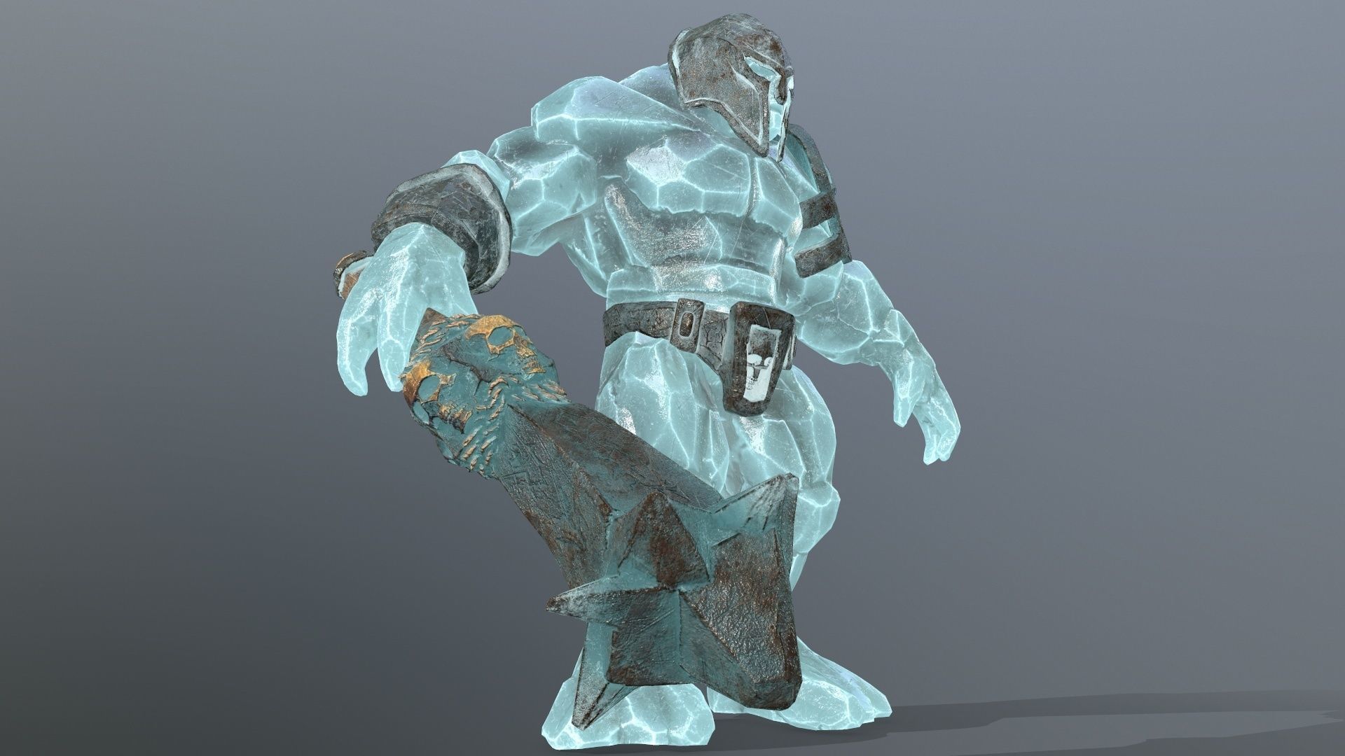 ice monster Low-poly 3D model_2