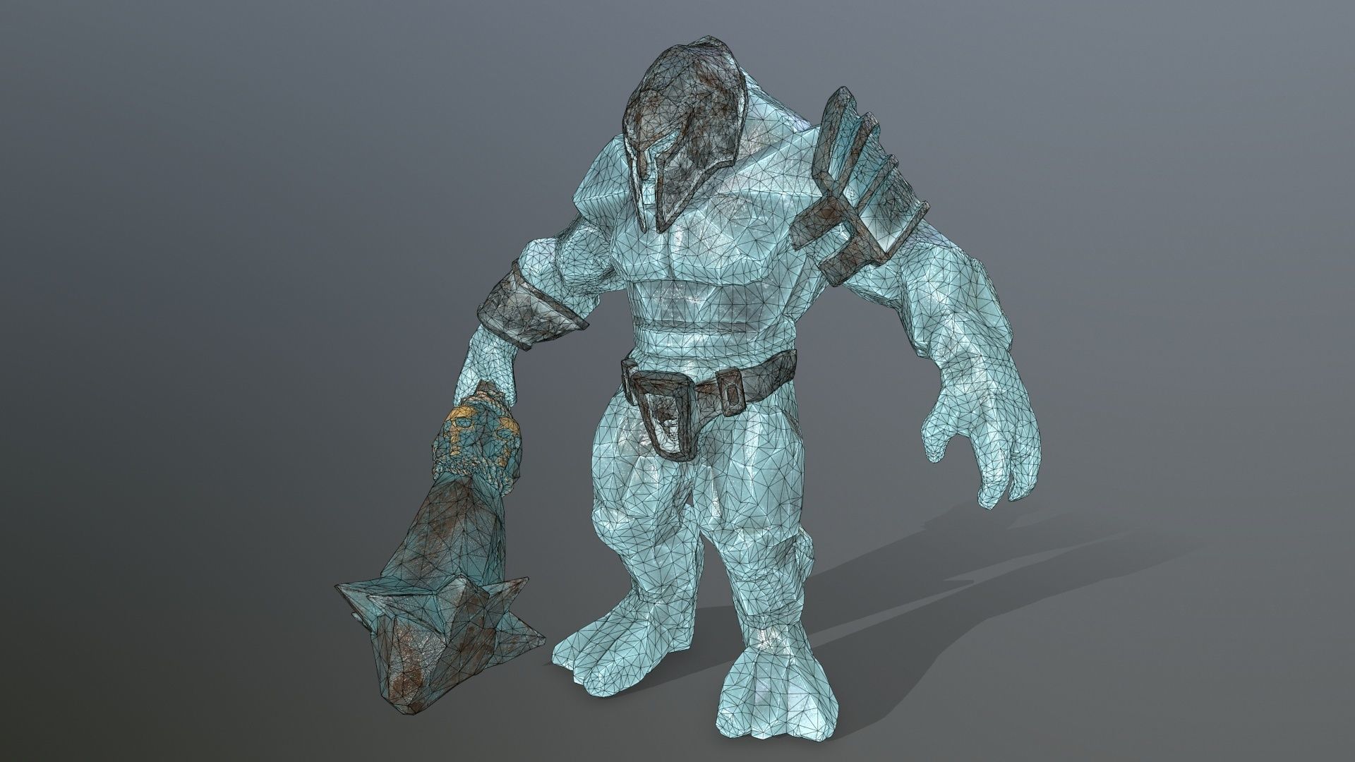 ice monster Low-poly 3D model_15