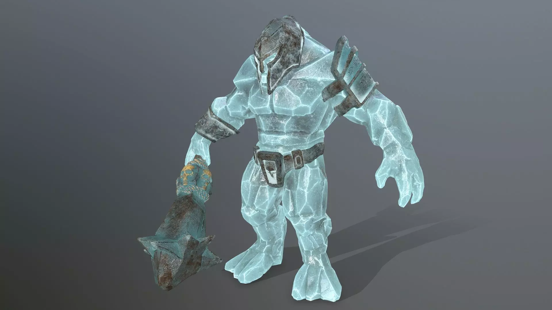 ice monster Low-poly 3D model_0