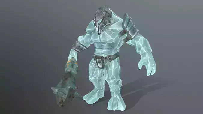 ice monster Low-poly 3D model ice monster Low-poly 3D model