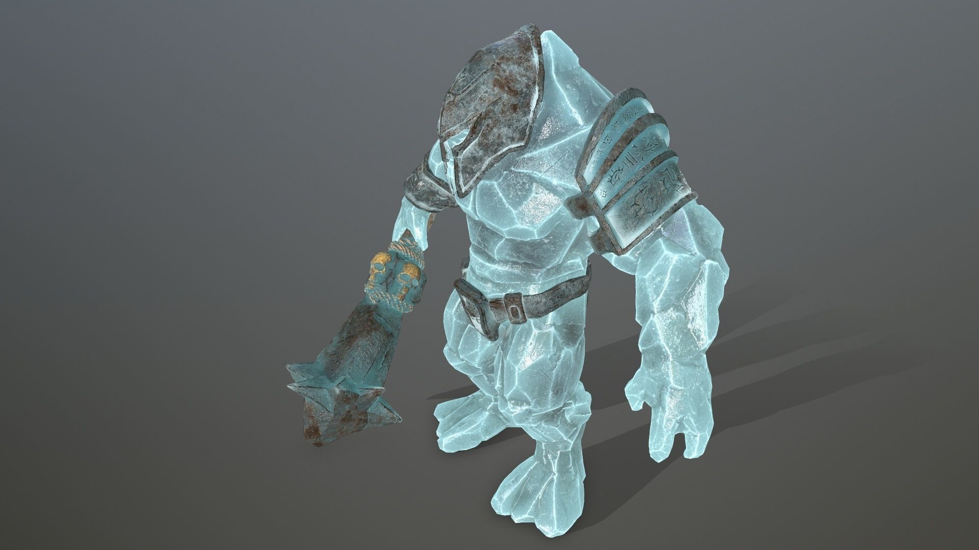 ice monster Low-poly 3D model_11