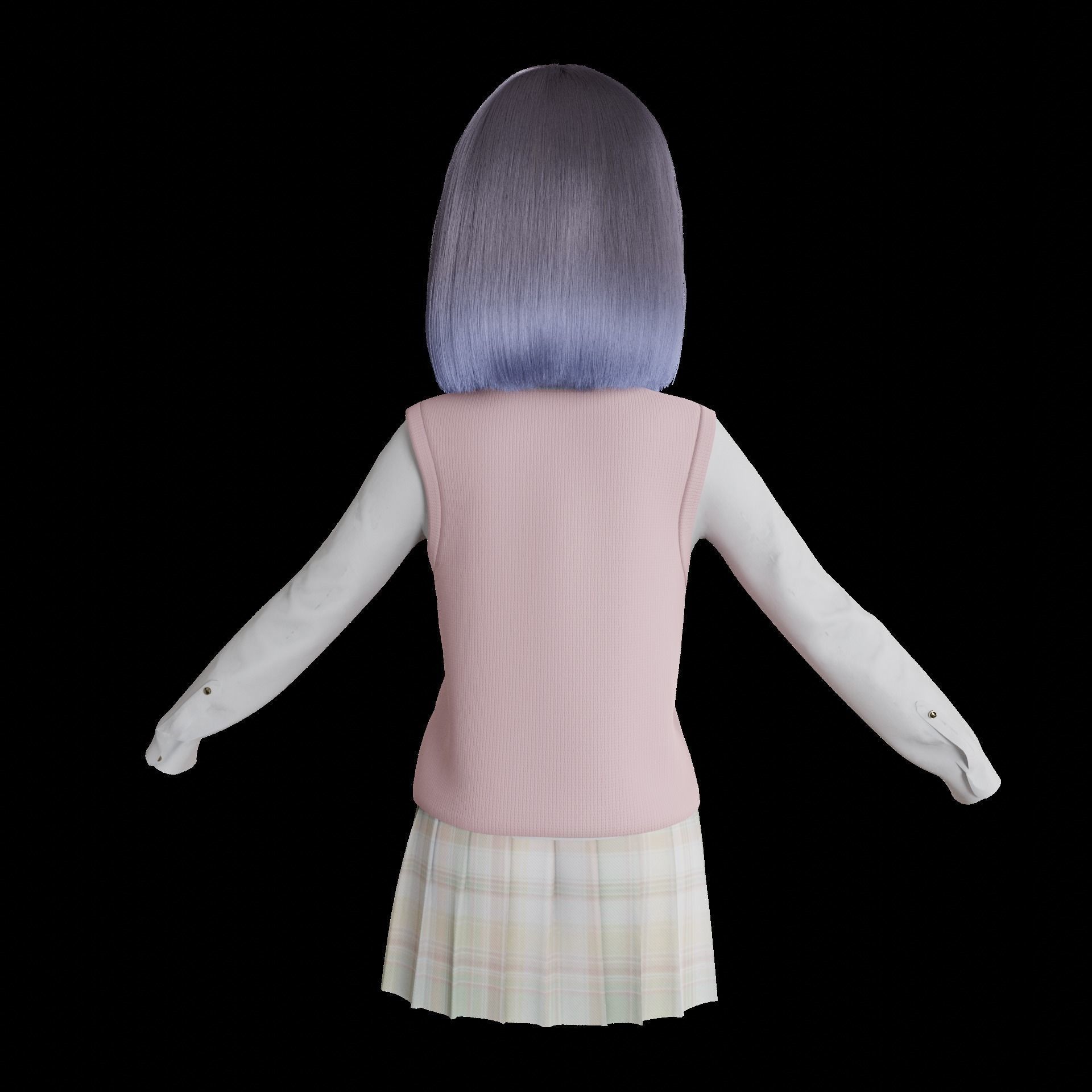 Short realistic hair blender particle render cycle 3D model_9