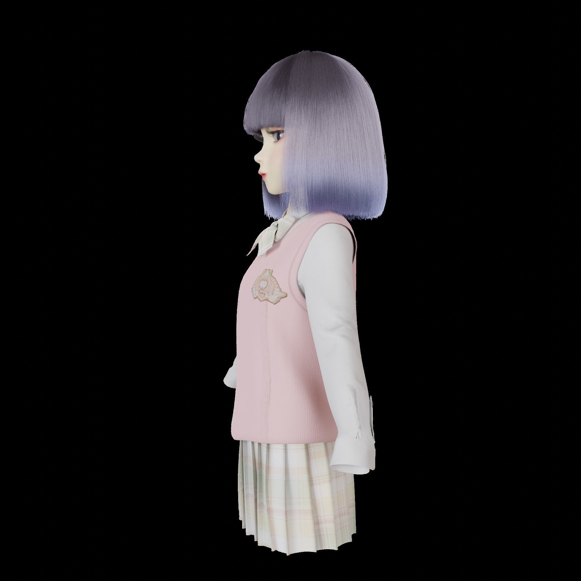 Short realistic hair blender particle render cycle 3D model_8