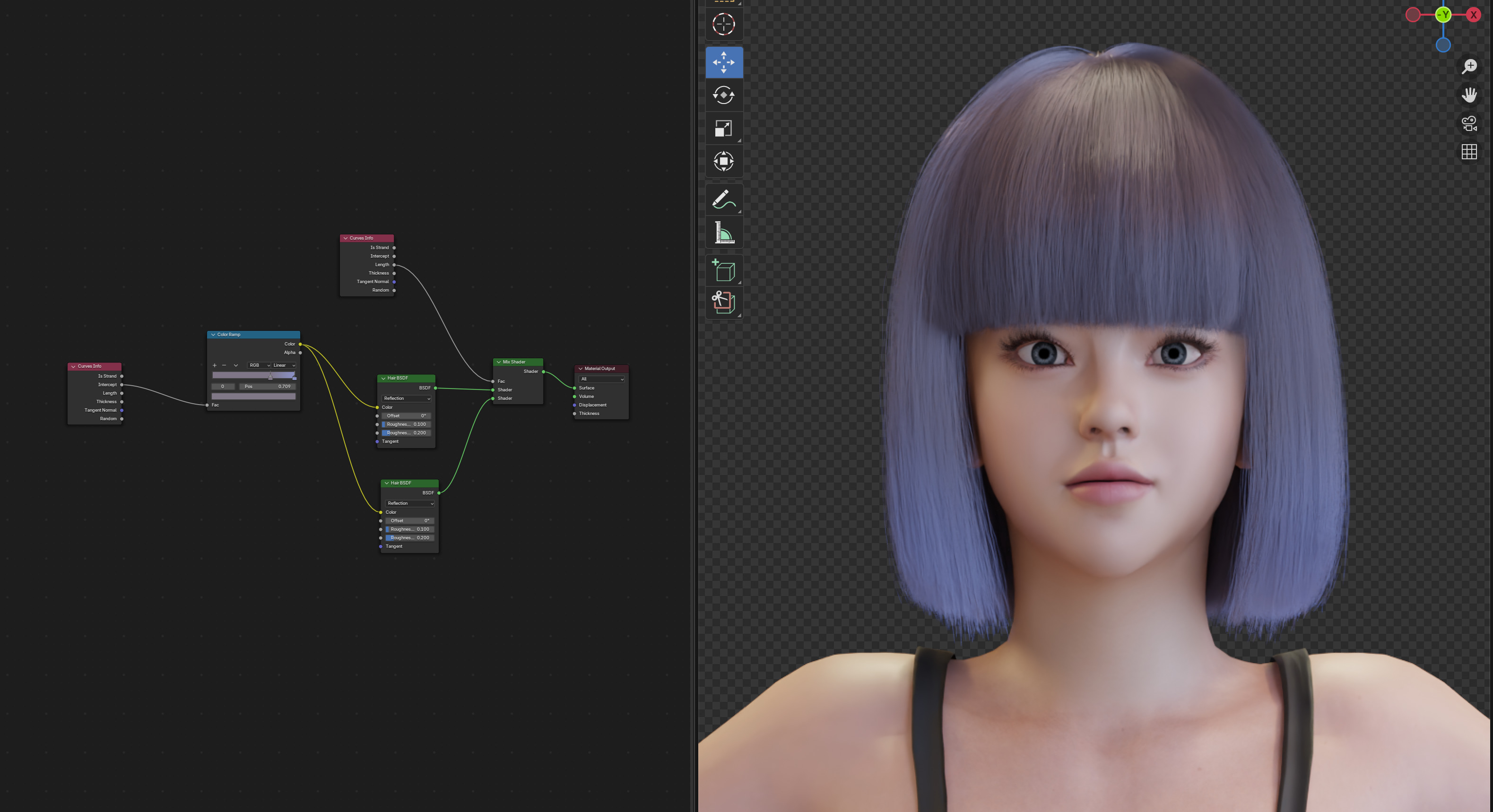 Short realistic hair blender particle render cycle 3D model_20