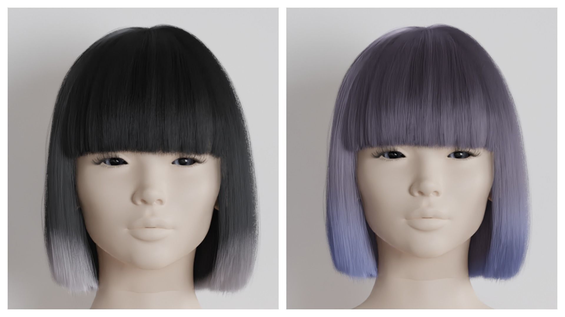 Short realistic hair blender particle render cycle 3D model_2