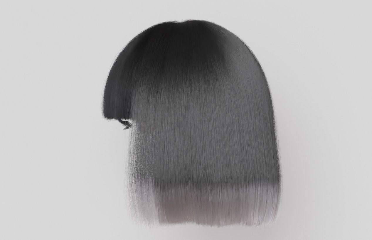 Short realistic hair blender particle render cycle 3D model_13