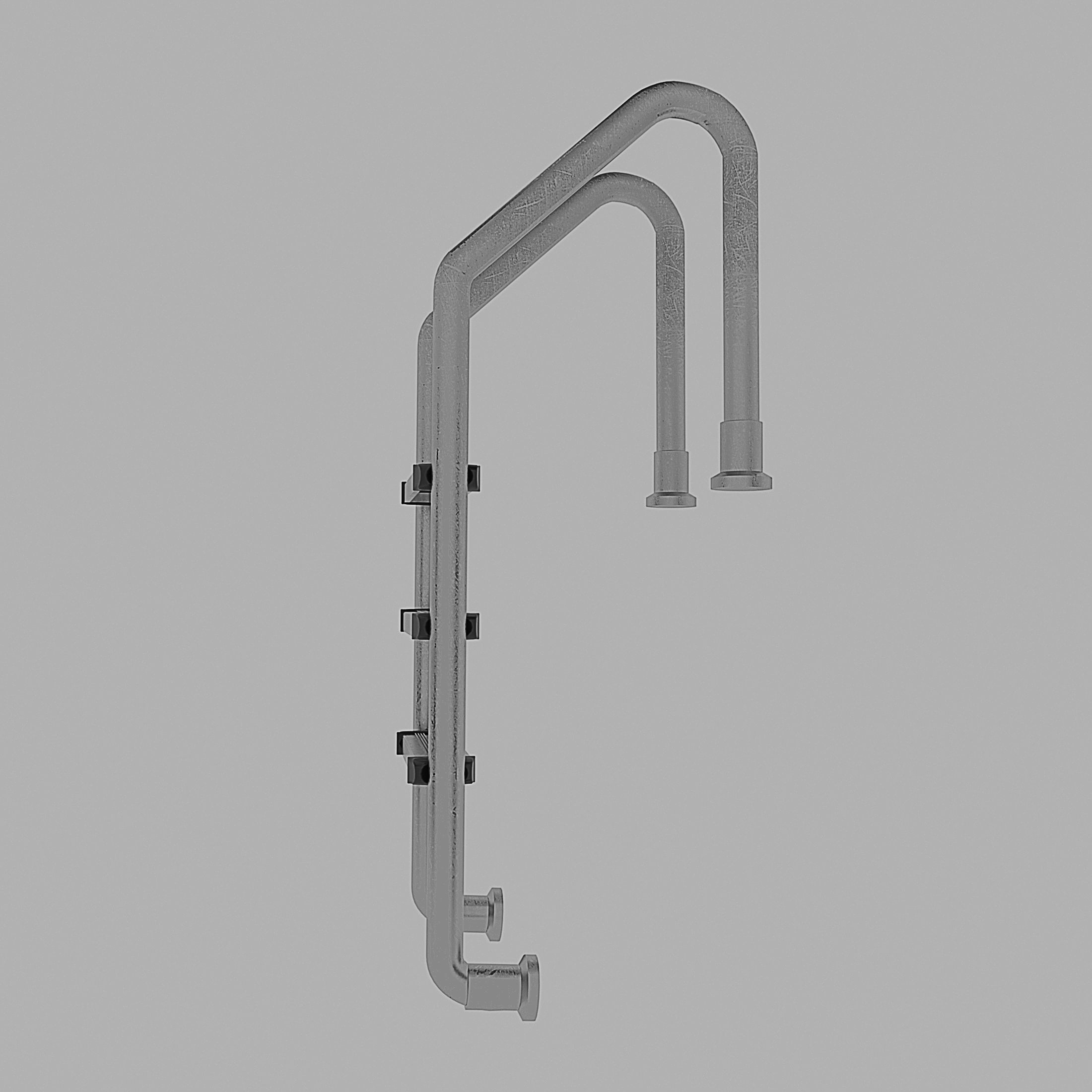 Swimming pool ladder 3D model_2