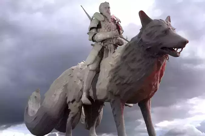 Wolf Viking Warrior 3D model