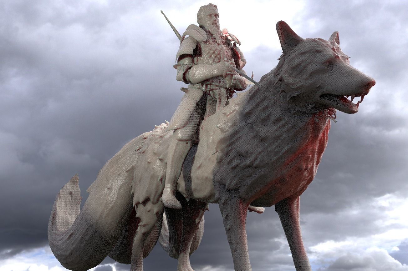 Wolf Viking Warrior 3D model_1