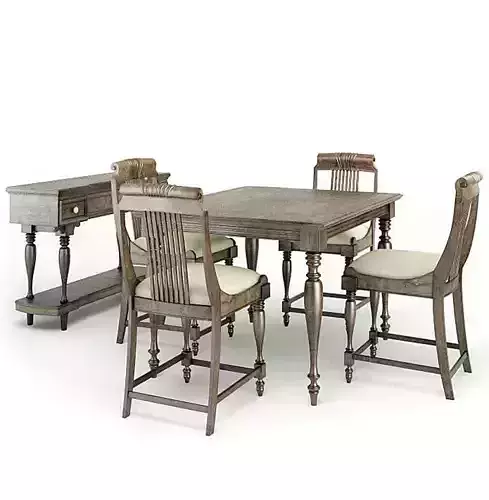 Four Piece Light Brown And Cream Dining Set