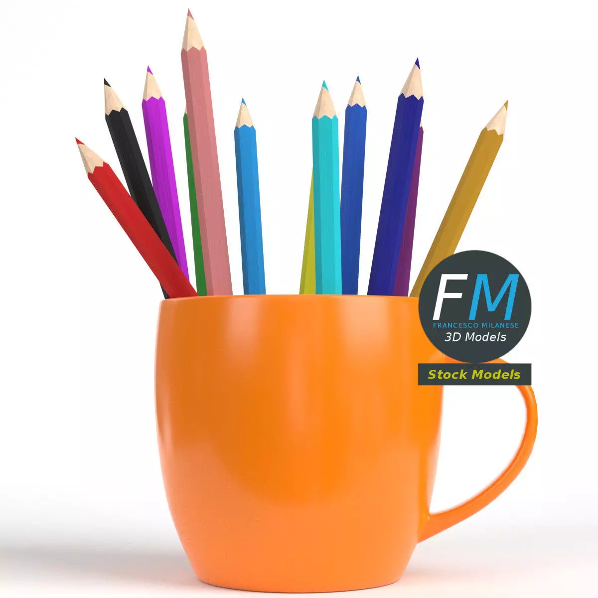 Pencils mug 3 3D model_0