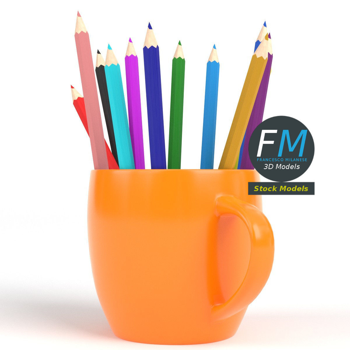 Pencils mug 3 3D model_4