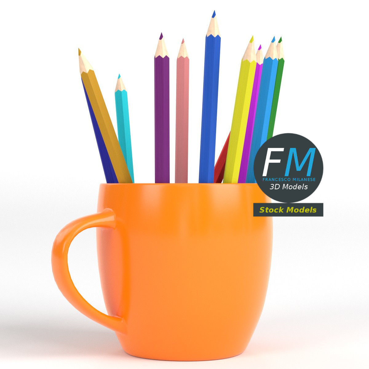 Pencils mug 3 3D model_3