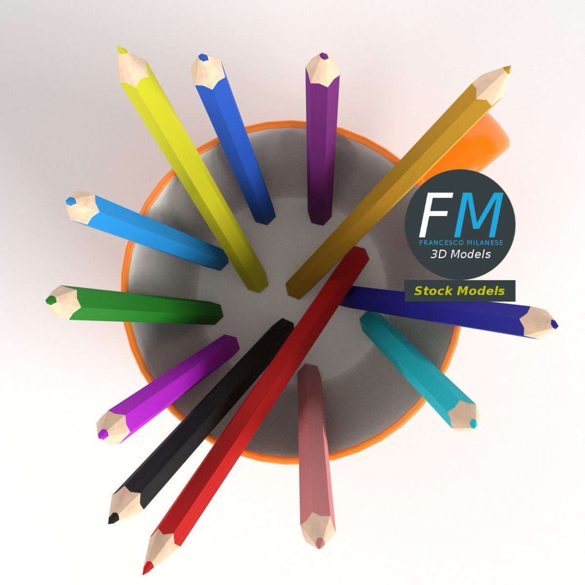 Pencils mug 3 3D model_6