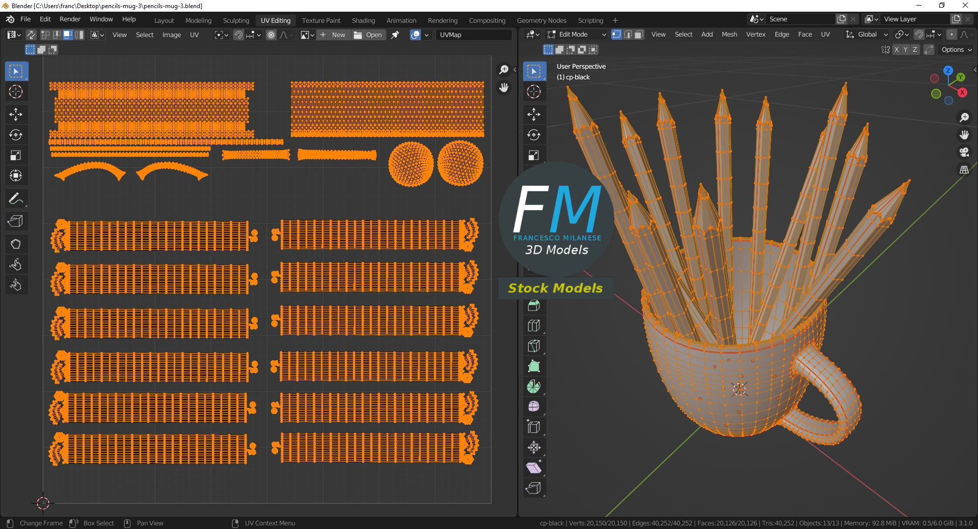 Pencils mug 3 3D model_10