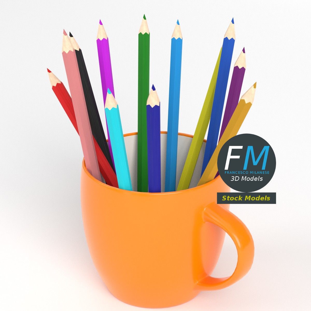 Pencils mug 3 3D model_2