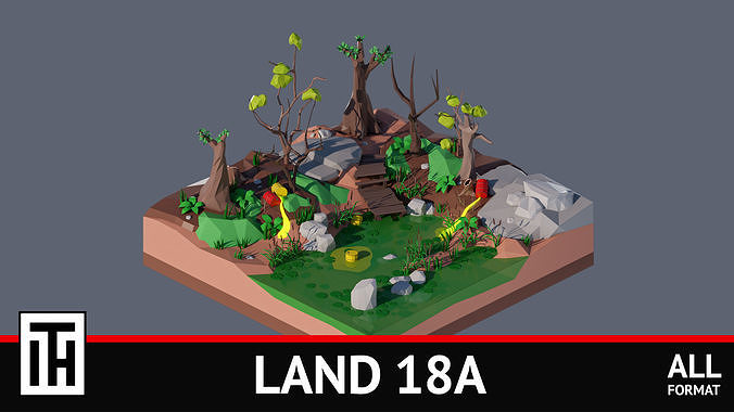 land 18A Low-poly 3D model