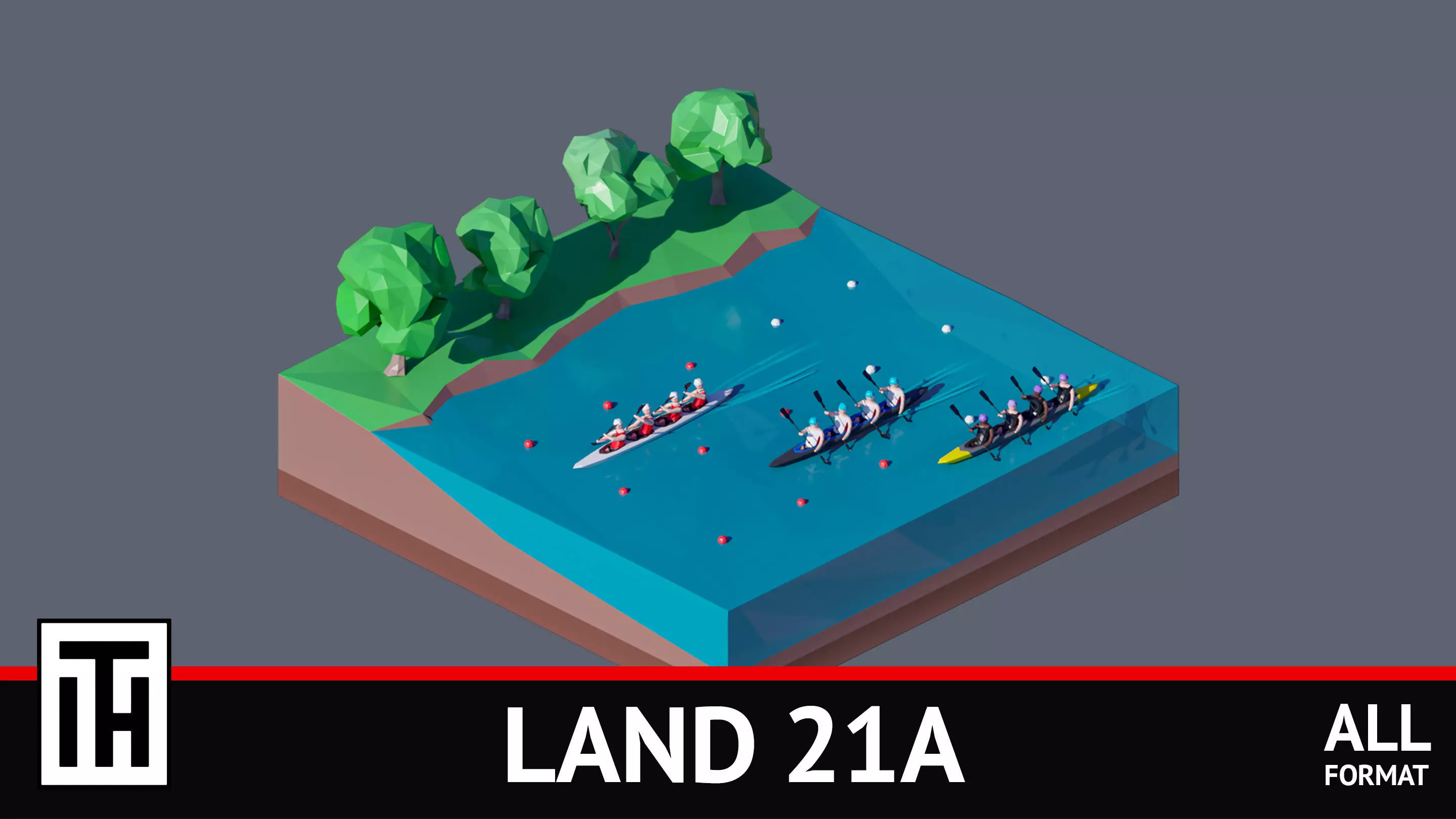 land 21A Low-poly 3D model_0