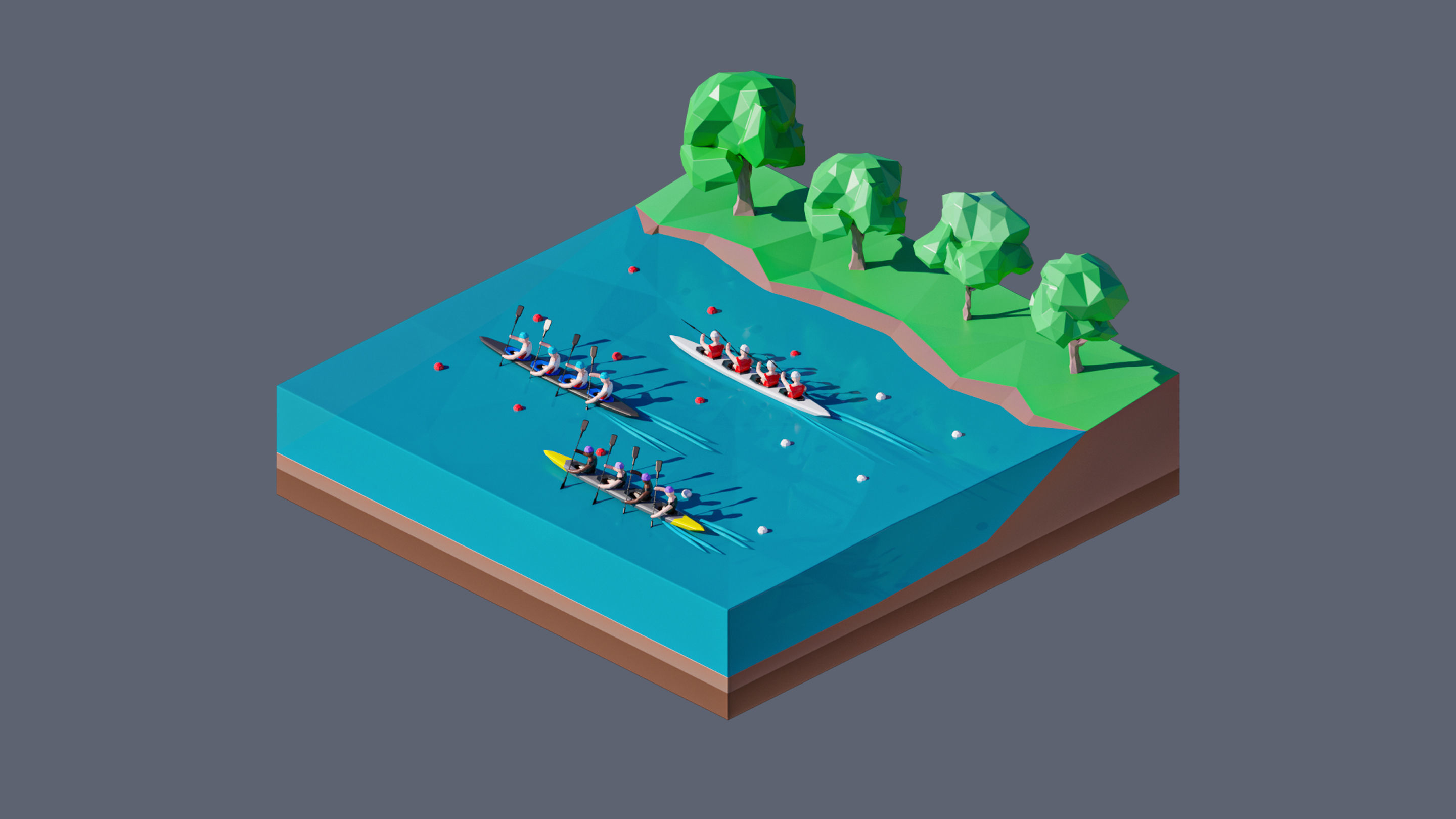 land 21A Low-poly 3D model_3
