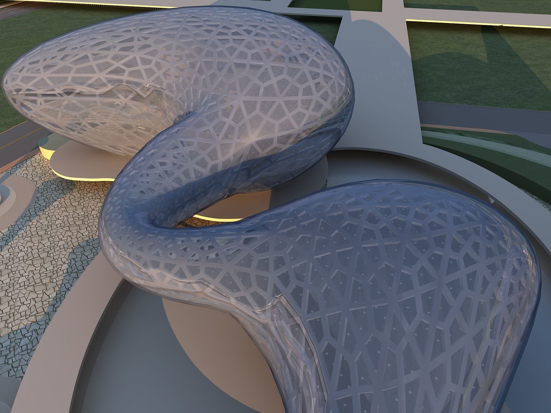 Futuristic Museum 2 3D model_8