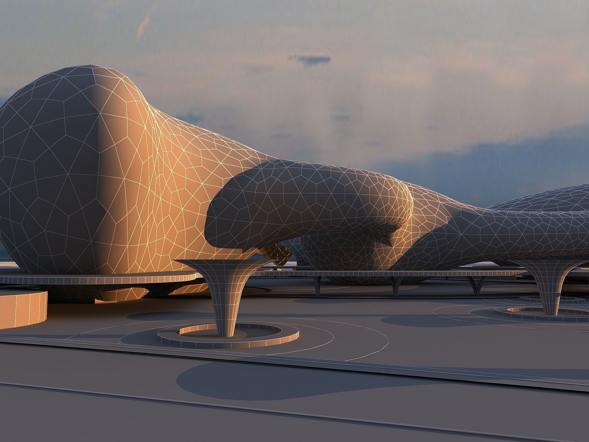 Futuristic Museum 2 3D model_14