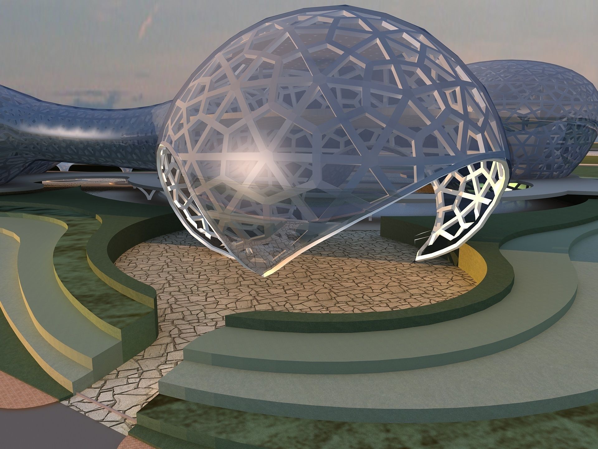 Futuristic Museum 2 3D model_9