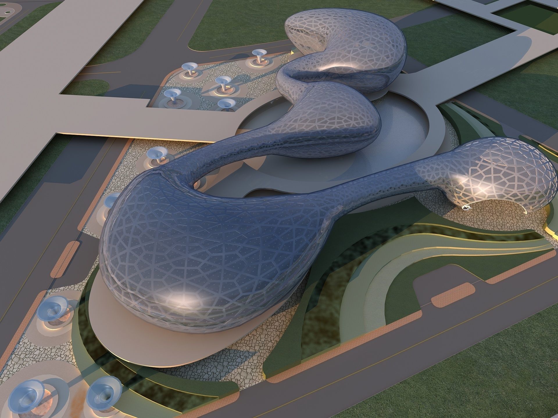 Futuristic Museum 2 3D model_4