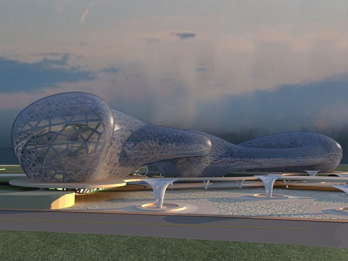 Futuristic Museum 2 3D model_1