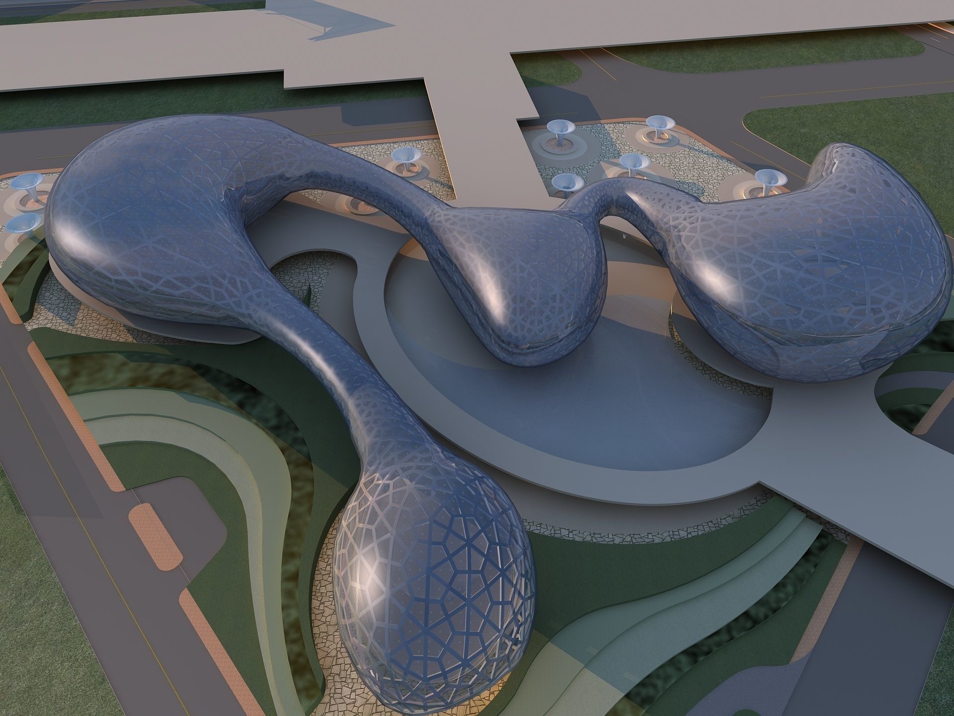 Futuristic Museum 2 3D model_5