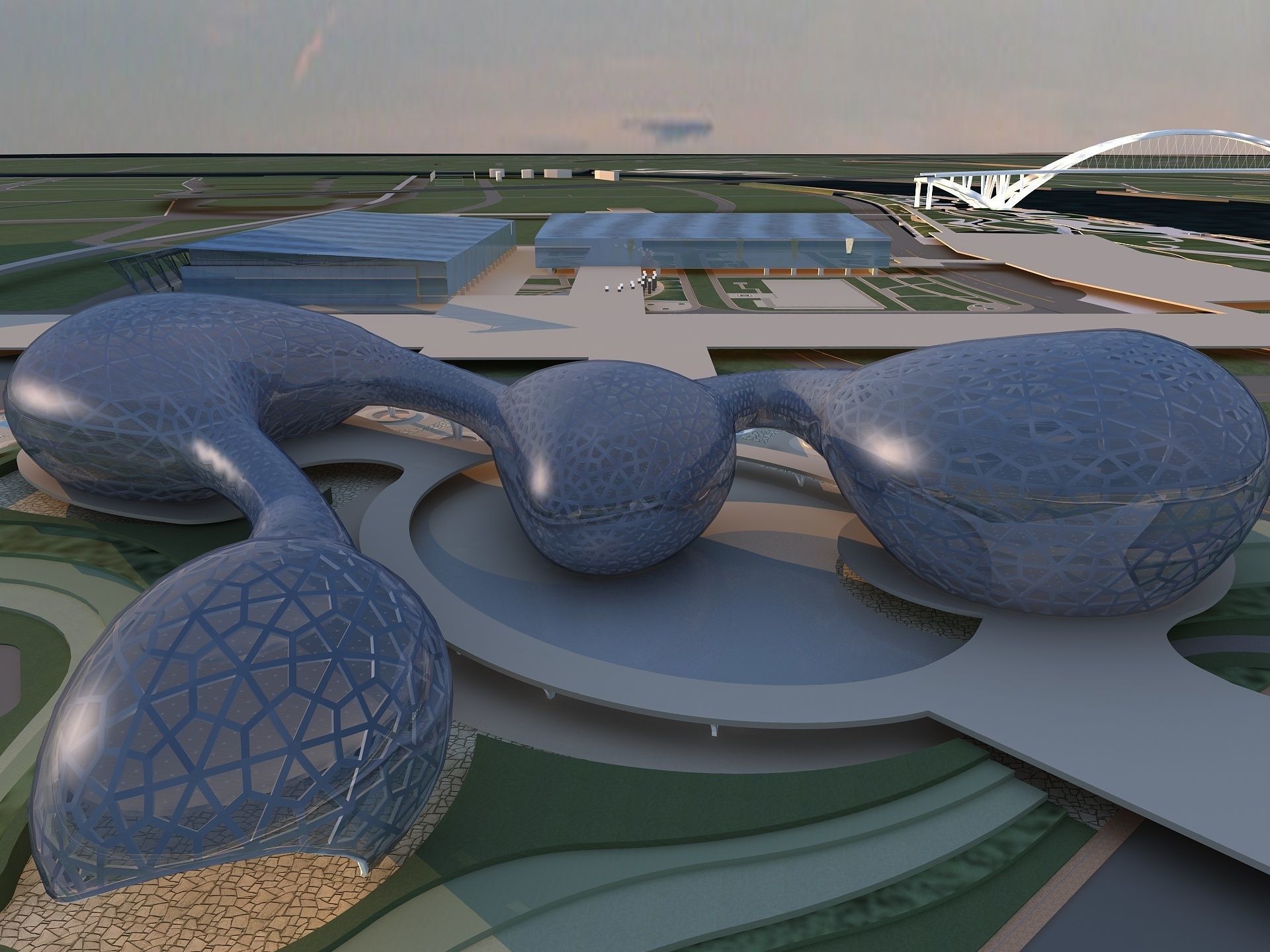 Futuristic Museum 2 3D model_6
