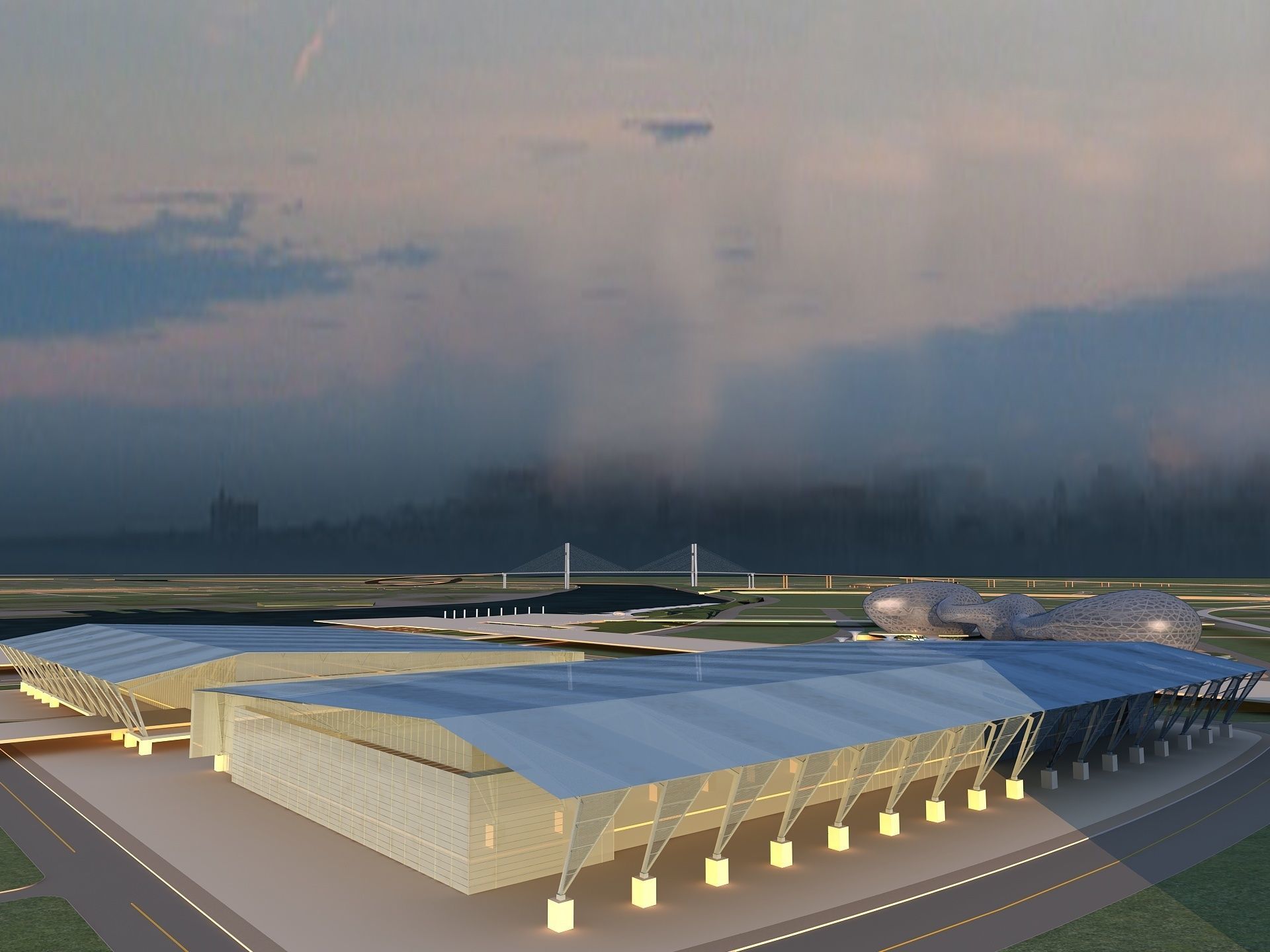 Futuristic Museum 2 3D model_10