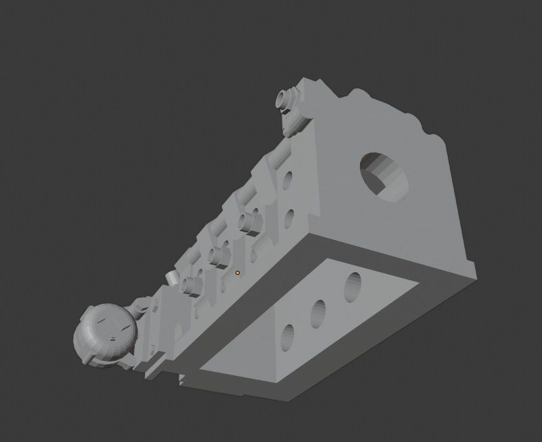 Billet style 26b engine block  3D print model_3