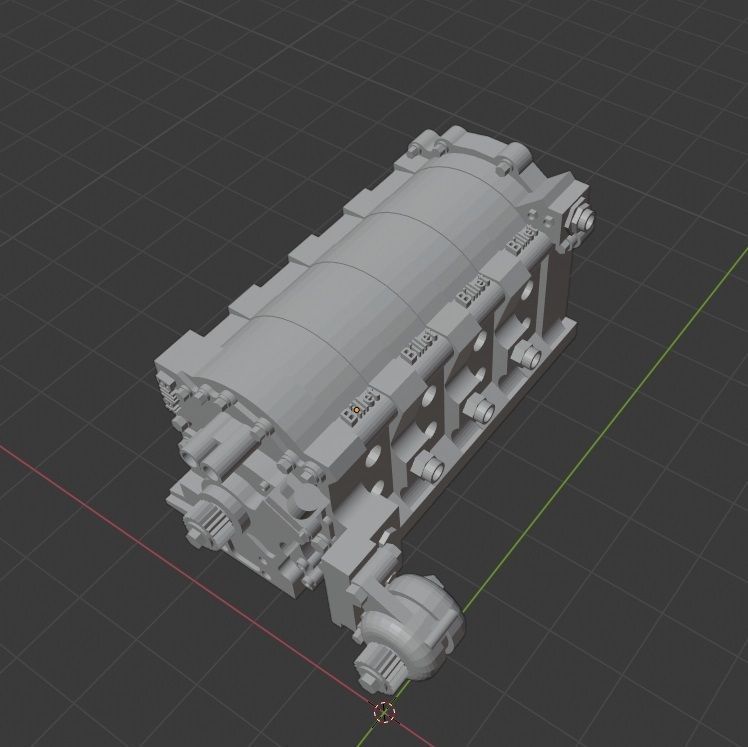Billet style 26b engine block  3D print model_1