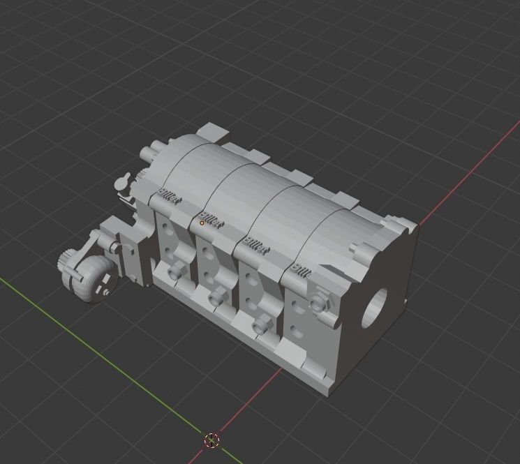 Billet style 26b engine block  3D print model_2