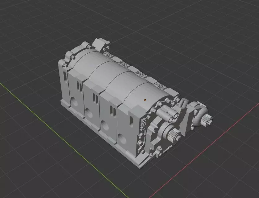 Billet style 26b engine block  3D print model_0